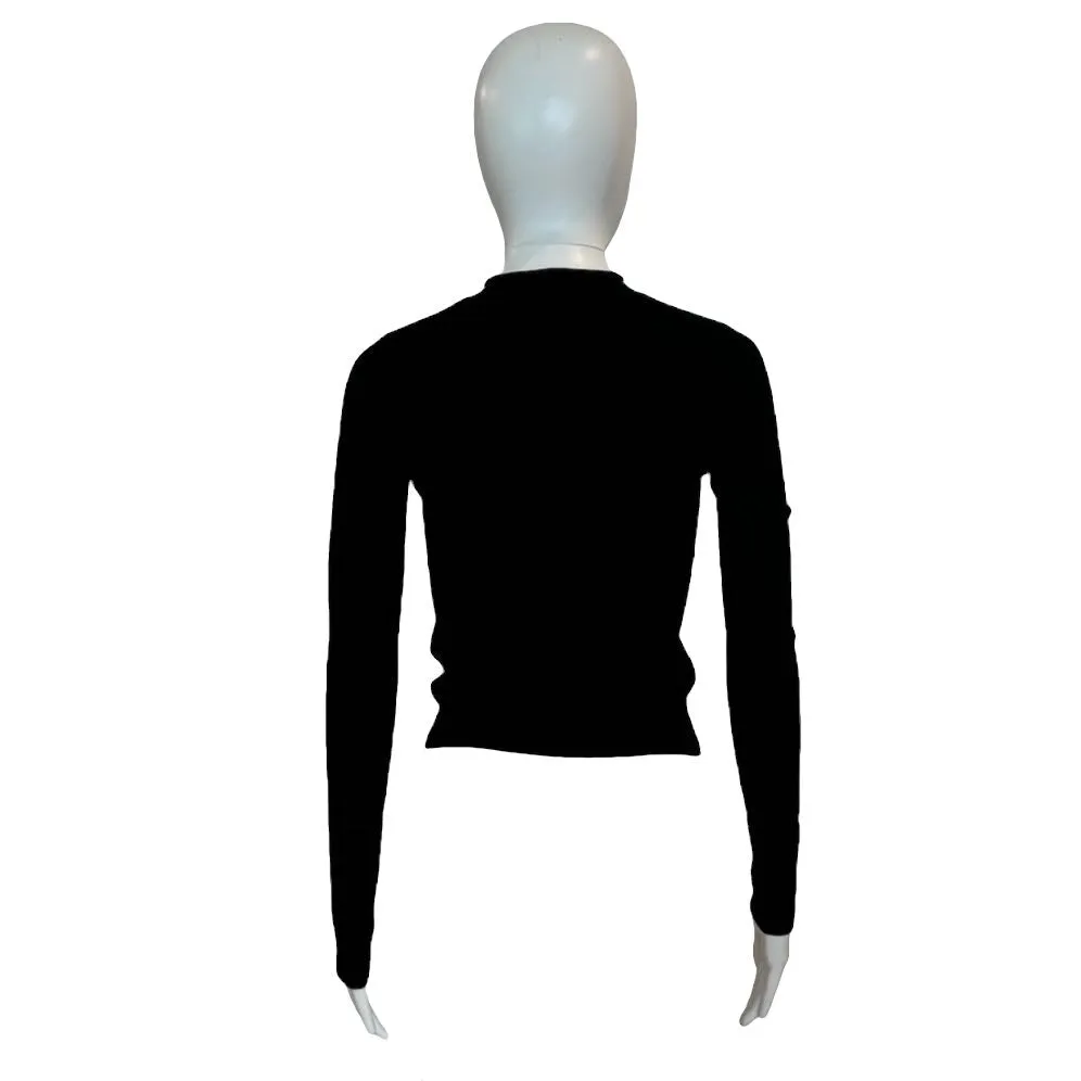 Long Sleeve Mock Neck Top | Black