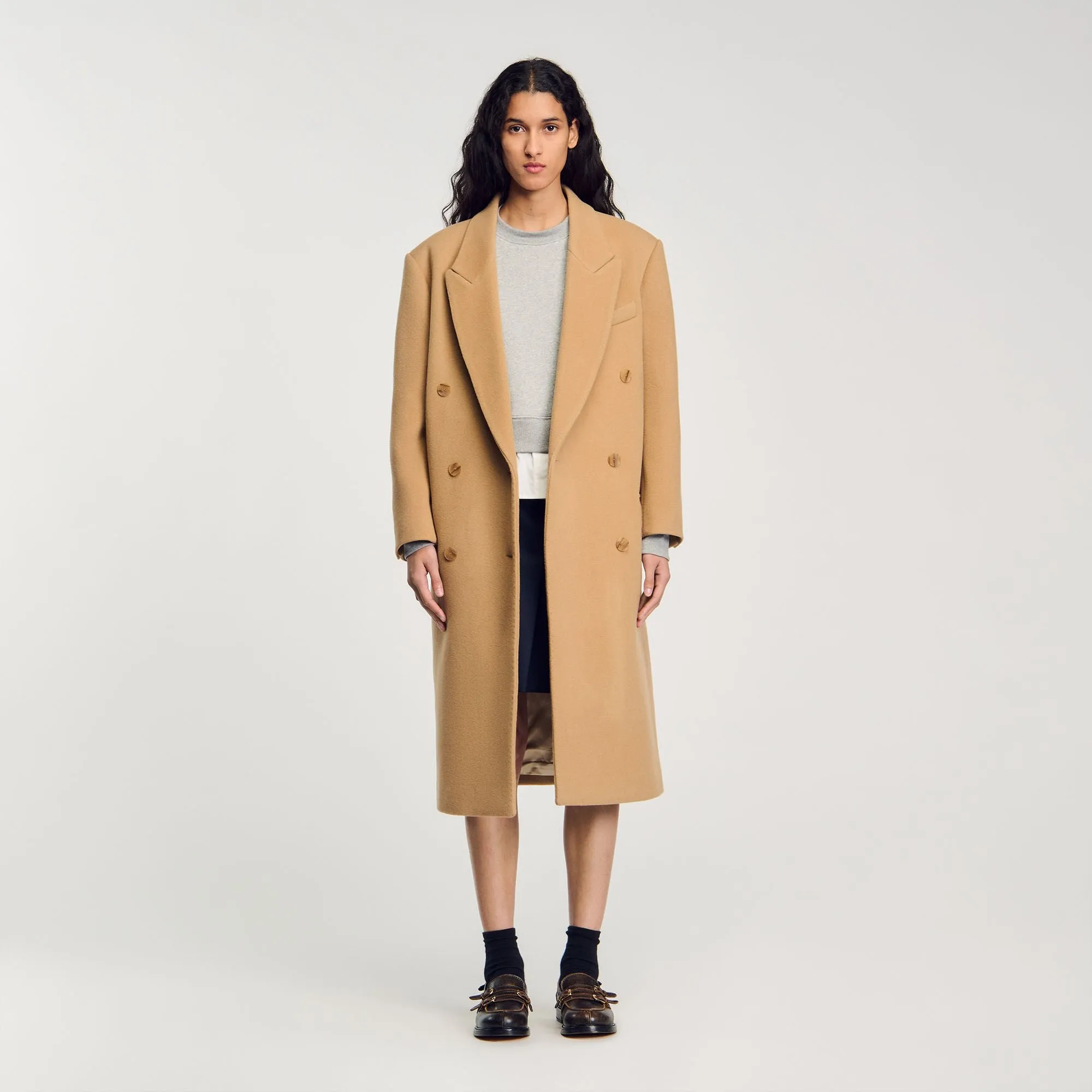 Long Wool-Blend Coat