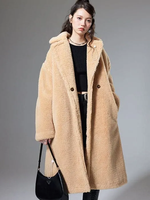 Luxe Lamb Wool Mid-Length Coat