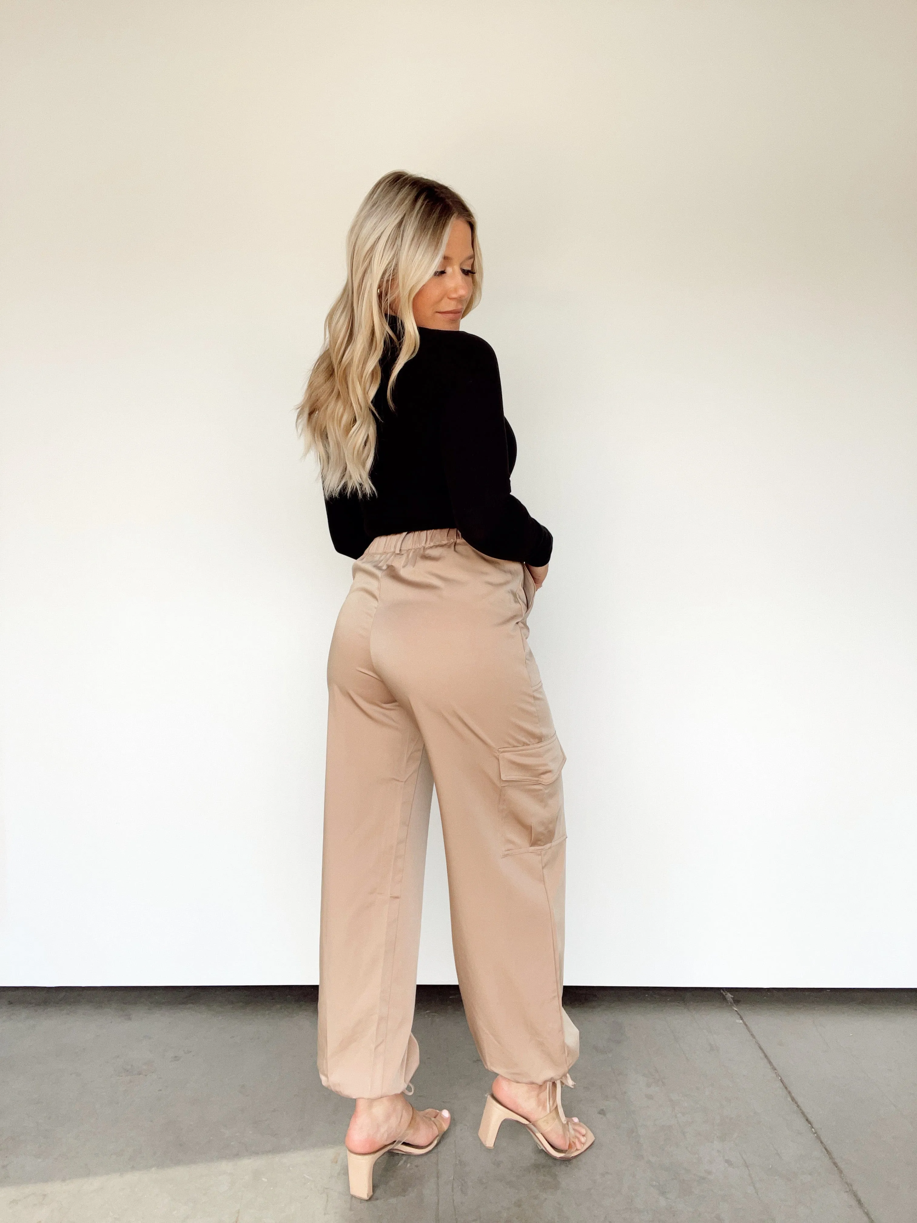 Luxe Satin Cargo Pants