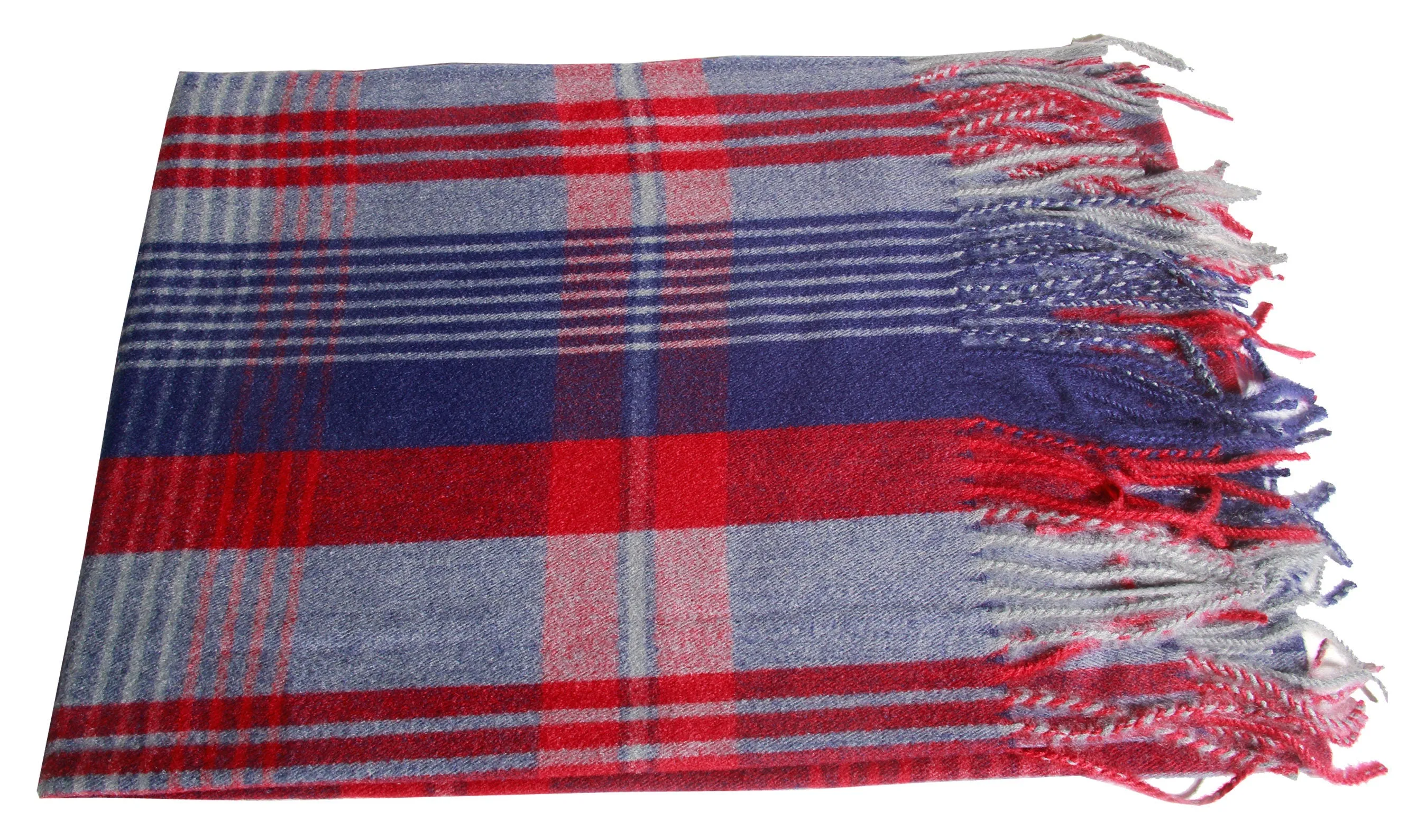 LUXURY Unisex cashmere BLUE RED check soft pattern scarf stole shawl  pashmina soft light weight warm Winter fringe Scarf xmas gift  anyone