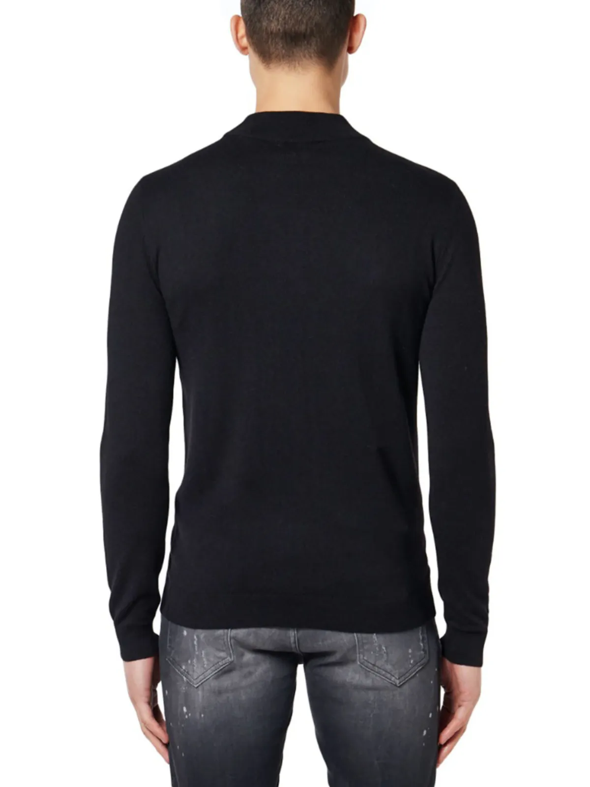 M Mock Neck Sweater | BLACK