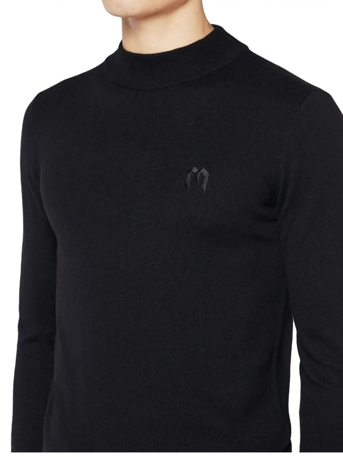 M Mock Neck Sweater | BLACK