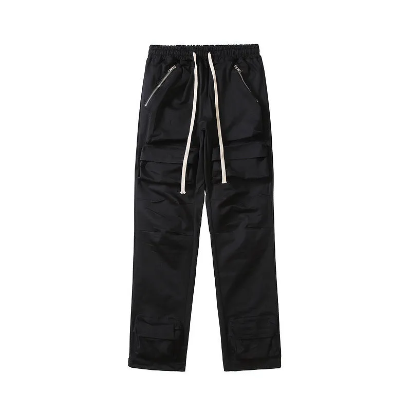 Men Cargo Pants with Drawstring and Ankle Pockets