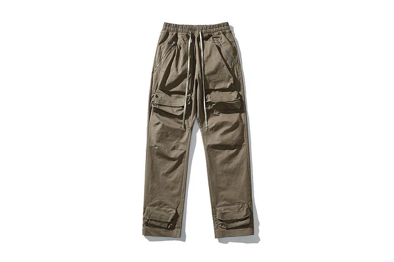 Men Cargo Pants with Drawstring and Ankle Pockets