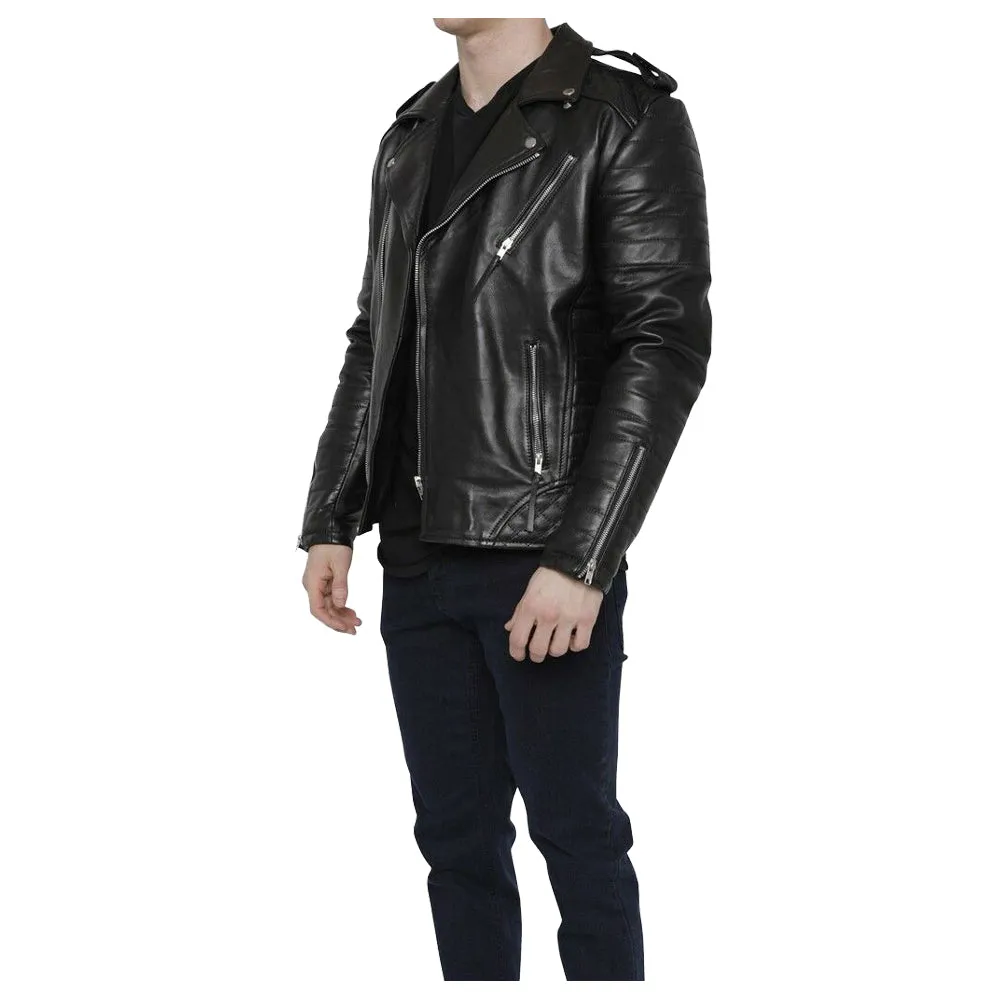 Men Motorcycle Fashion Leather Jacket