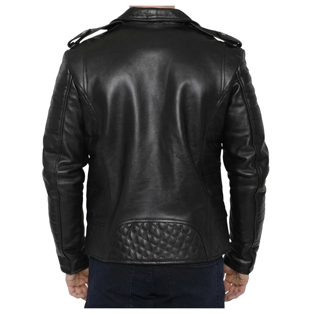 Men Motorcycle Fashion Leather Jacket