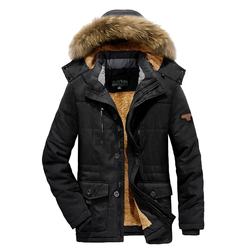 Men Thick Windproof Parka Autumn Winter New Fleece Warm Removable Hooded Military Tactical Parka Men Coat Parka Outwear Men