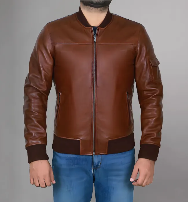 Mens Brown Leather Jacket