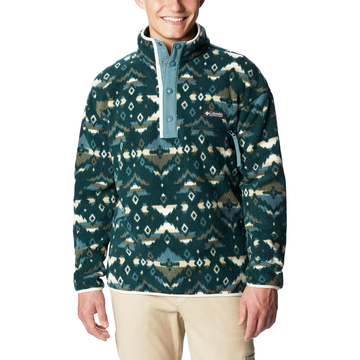 Men's Columbia Helvetia Half Snap Fleece Spruce Rocky Mountain