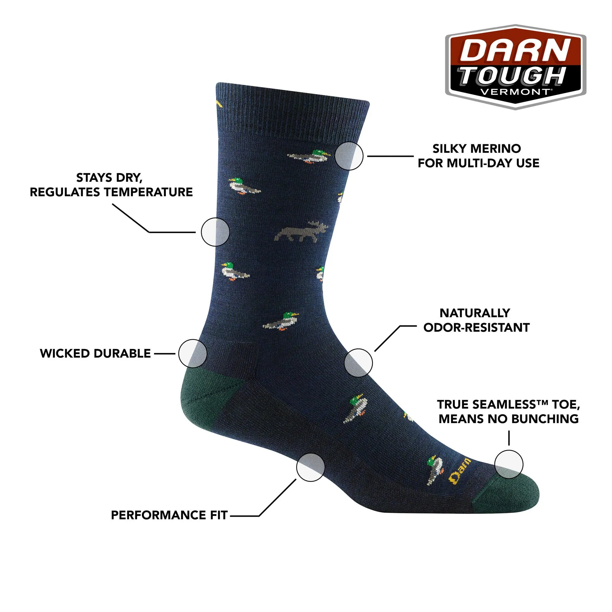 Men's Duck Duck Moose Crew Lightweight Lifestyle Sock