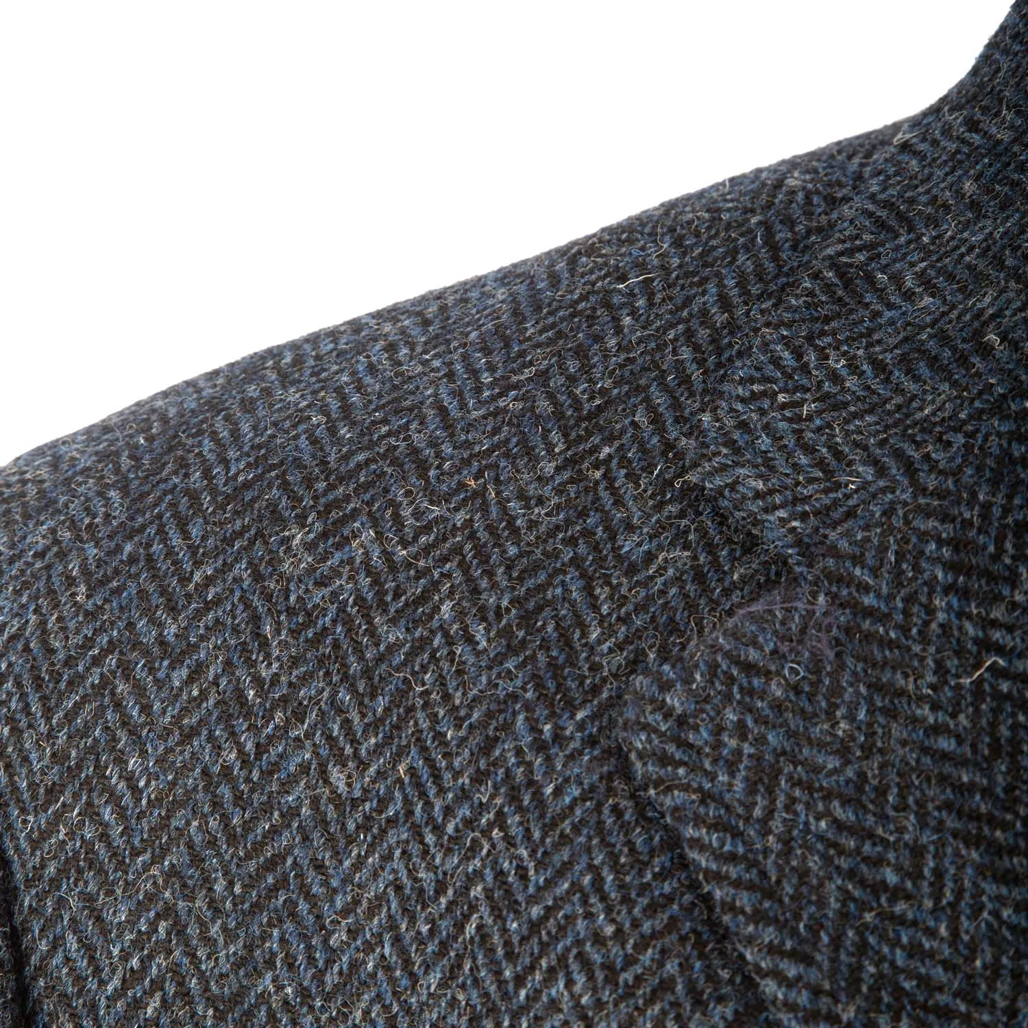 Men's Harris Tweed Cameron Coat  Blue Herringbone