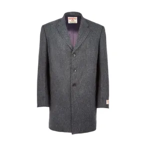 Men's Harris Tweed Cameron Coat  Blue Herringbone