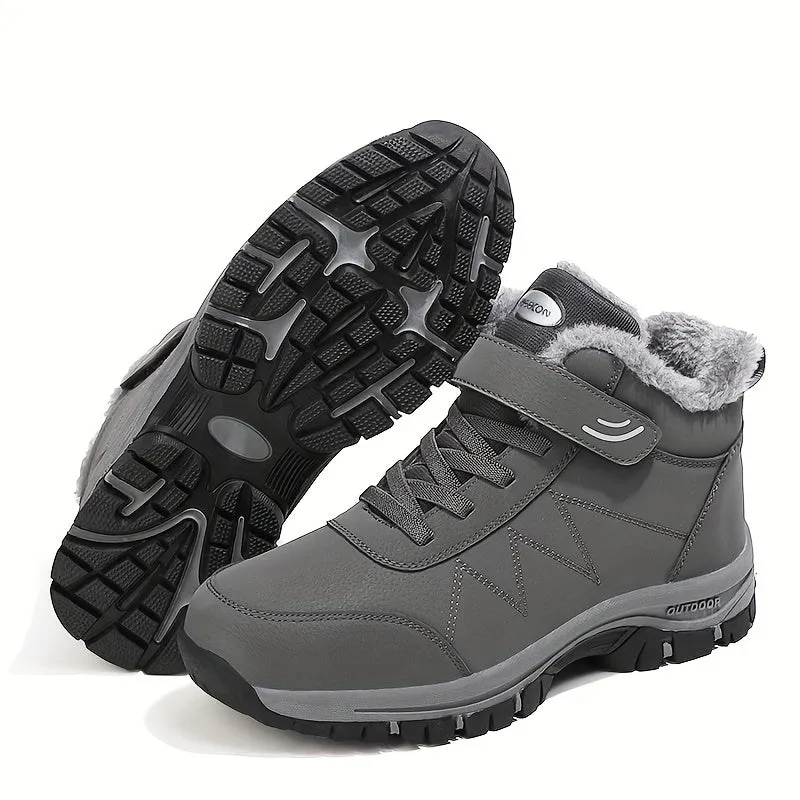 Men's Thermal Hiking Snow Boots: Windproof, TPR Traction, Comfortable Cotton Lining, Ankle Boot for All Weather Conditions