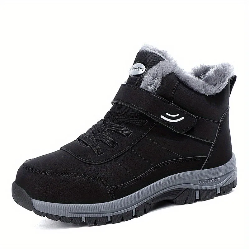 Men's Thermal Hiking Snow Boots: Windproof, TPR Traction, Comfortable Cotton Lining, Ankle Boot for All Weather Conditions