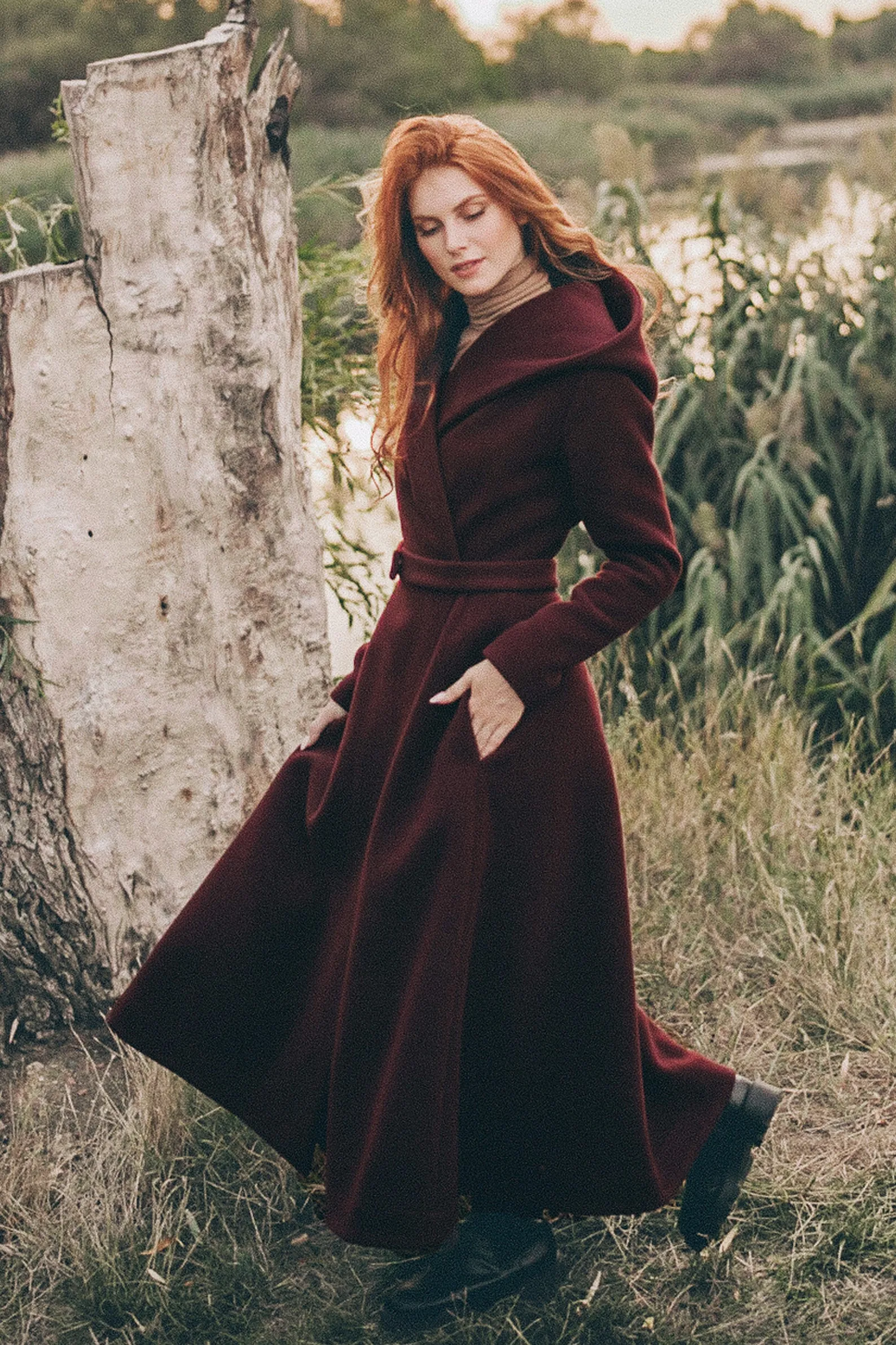 Merino Wool Flared Coat