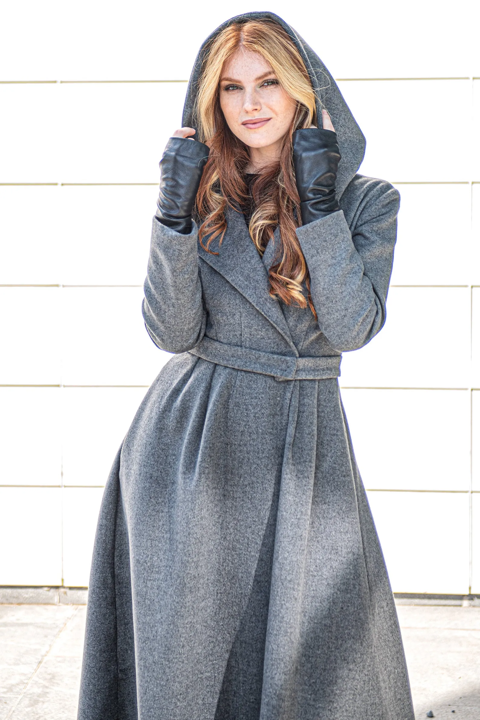 Merino Wool Flared Coat