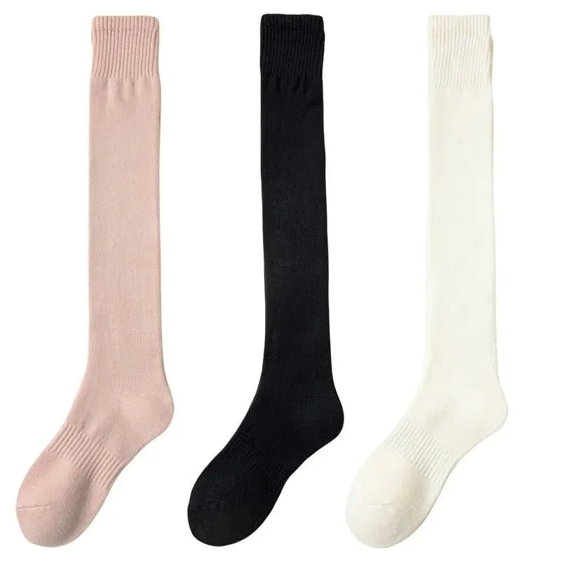 Merino Wool Over-The-Knee Socks Set - Pack of 3 Pairs of Warm and Cozy Stockings