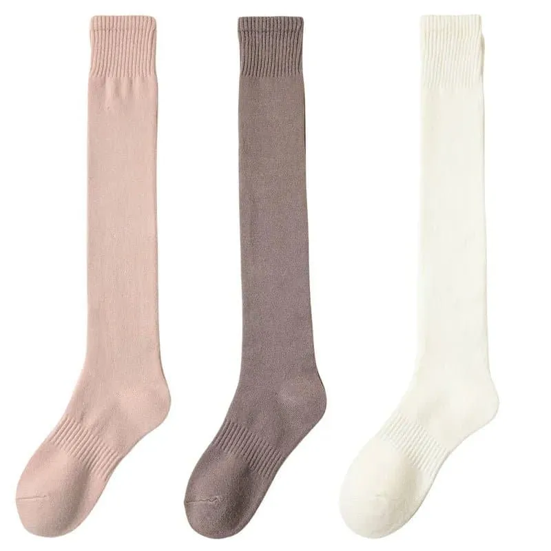 Merino Wool Over-The-Knee Socks Set - Pack of 3 Pairs of Warm and Cozy Stockings