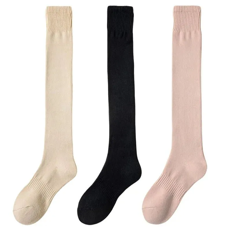 Merino Wool Over-The-Knee Socks Set - Pack of 3 Pairs of Warm and Cozy Stockings