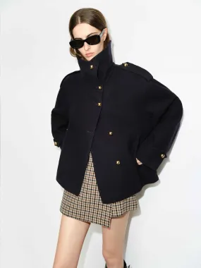 Metal Button Wool Coat