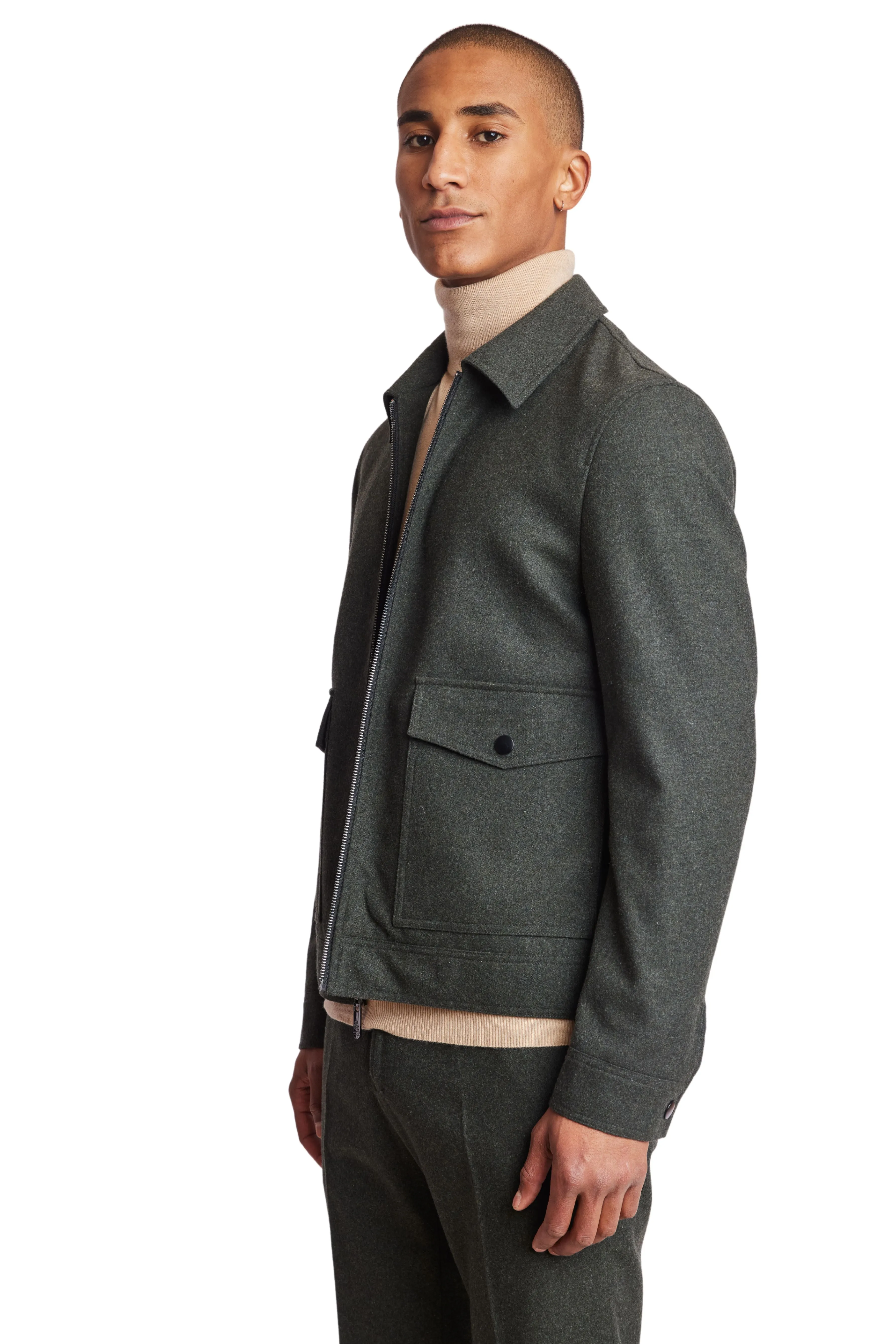 Milo Bomber Jacket - slim - Olive Green