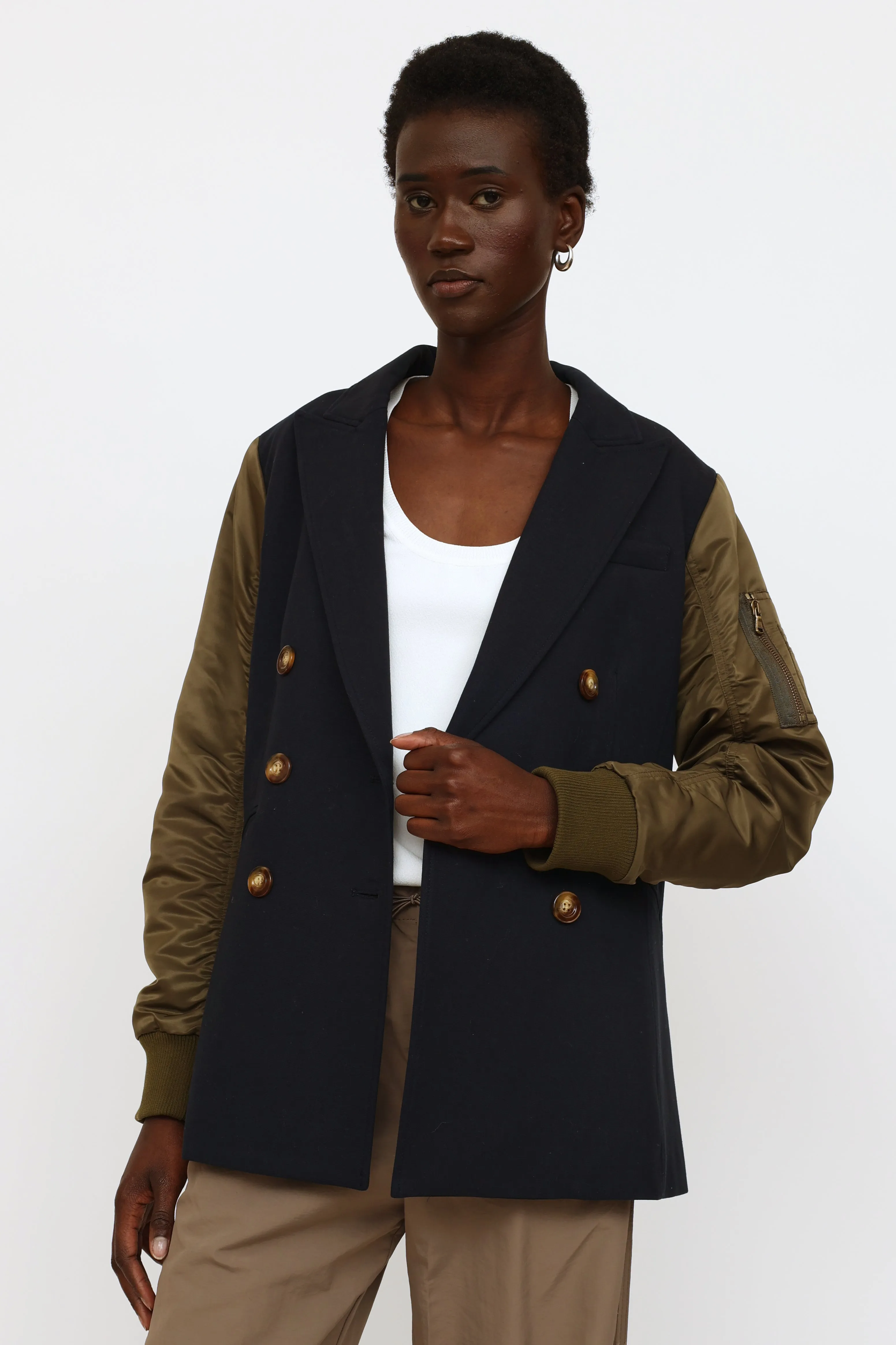 Navy & Green Panel Jacket