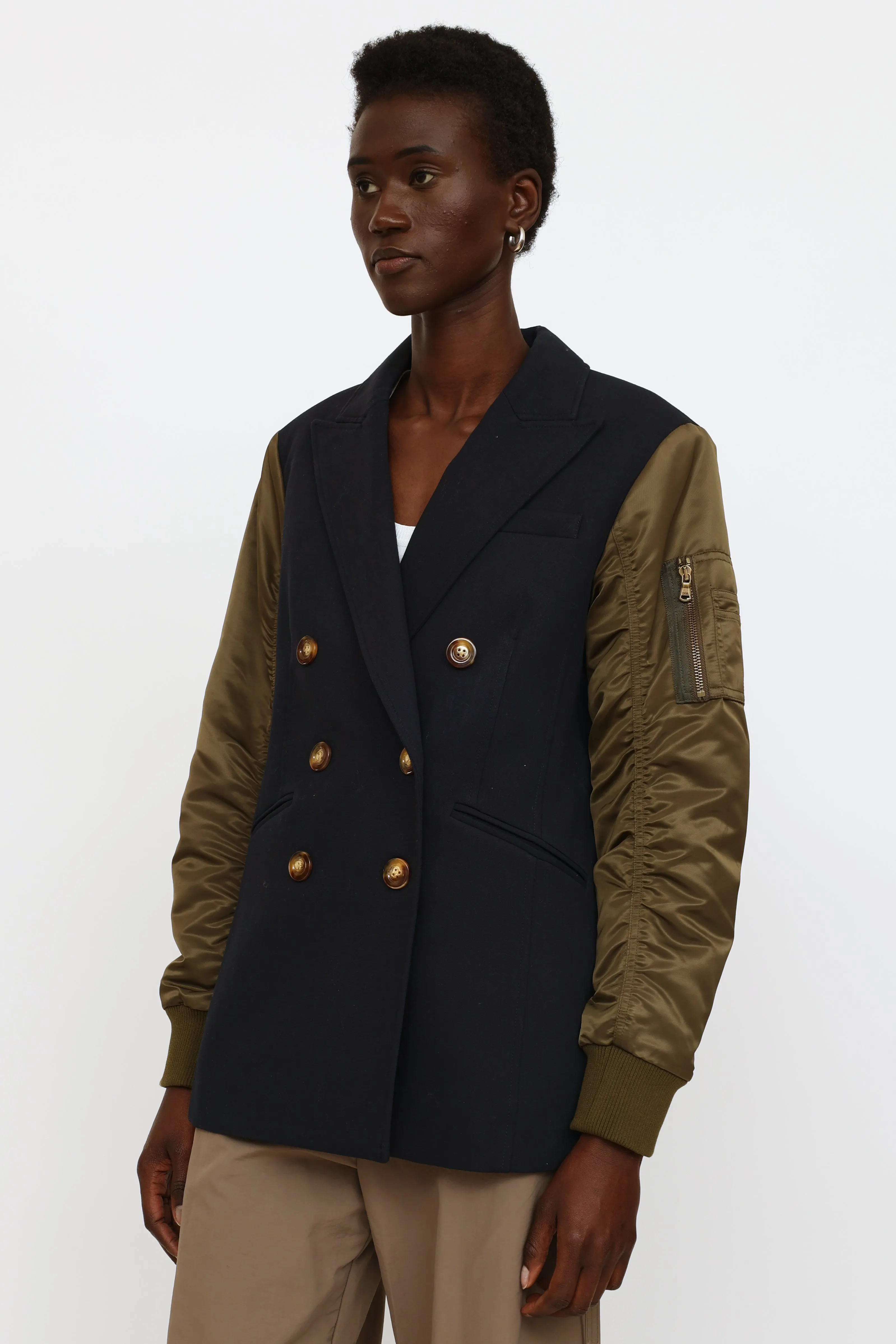 Navy & Green Panel Jacket