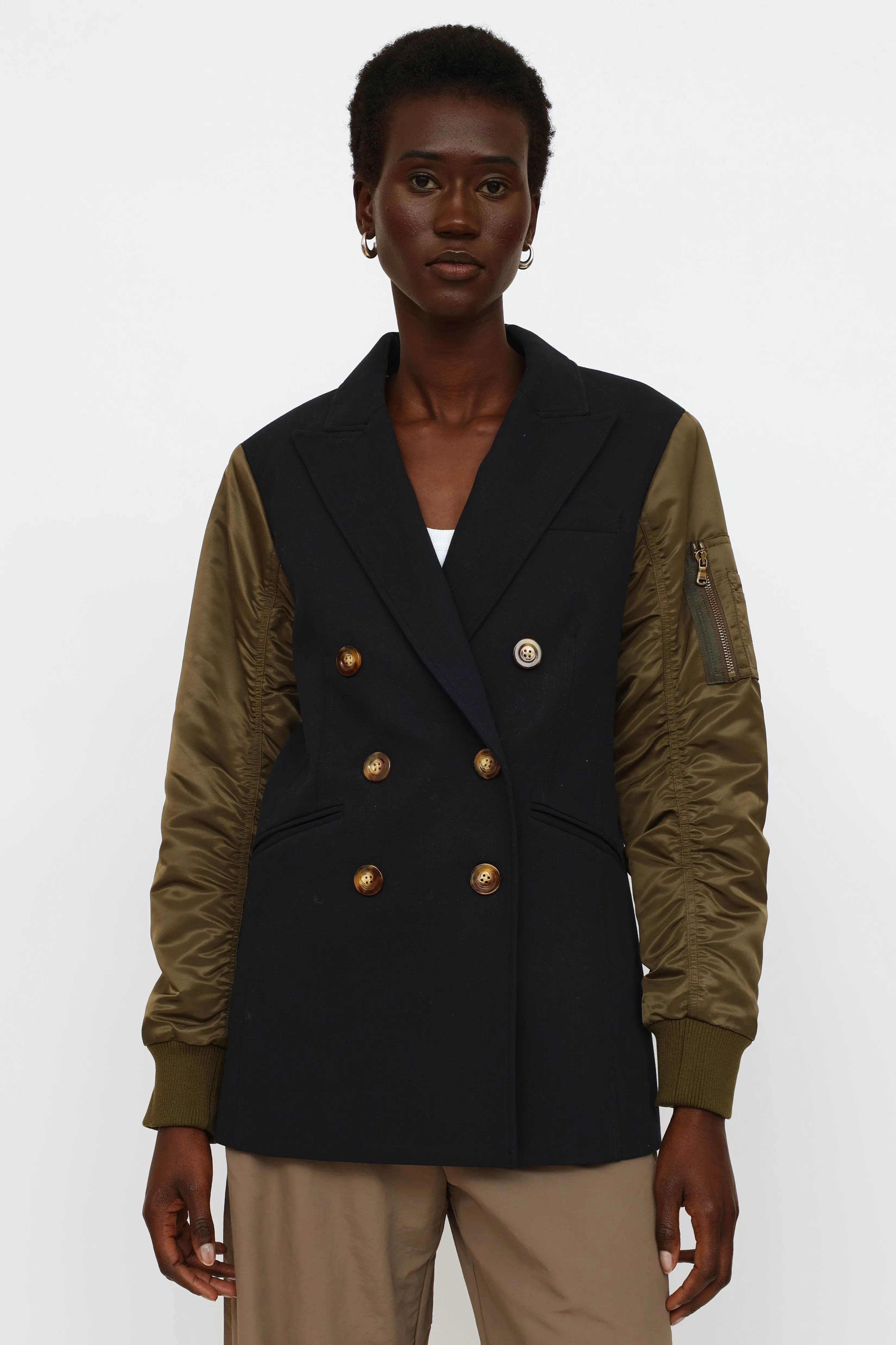 Navy & Green Panel Jacket