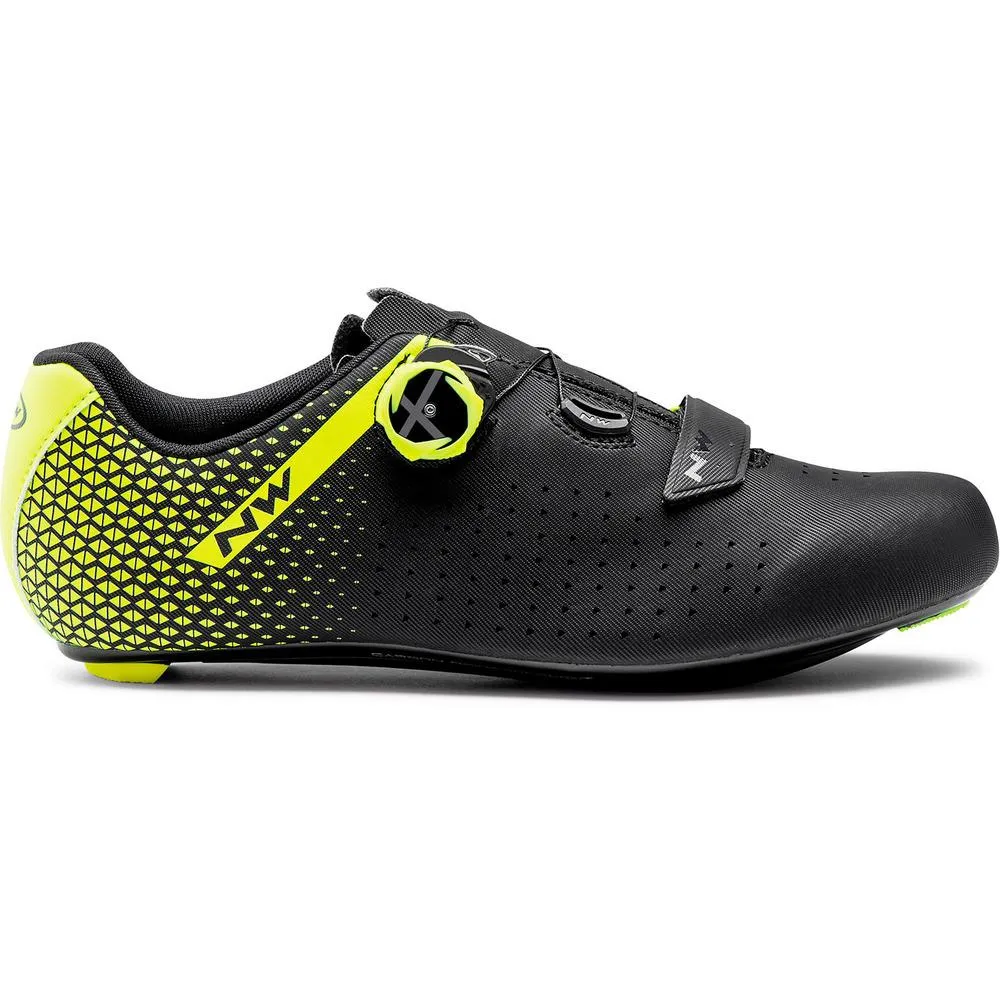 Northwave Core Plus 2 Road Shoes - Black/Yellow Fluo