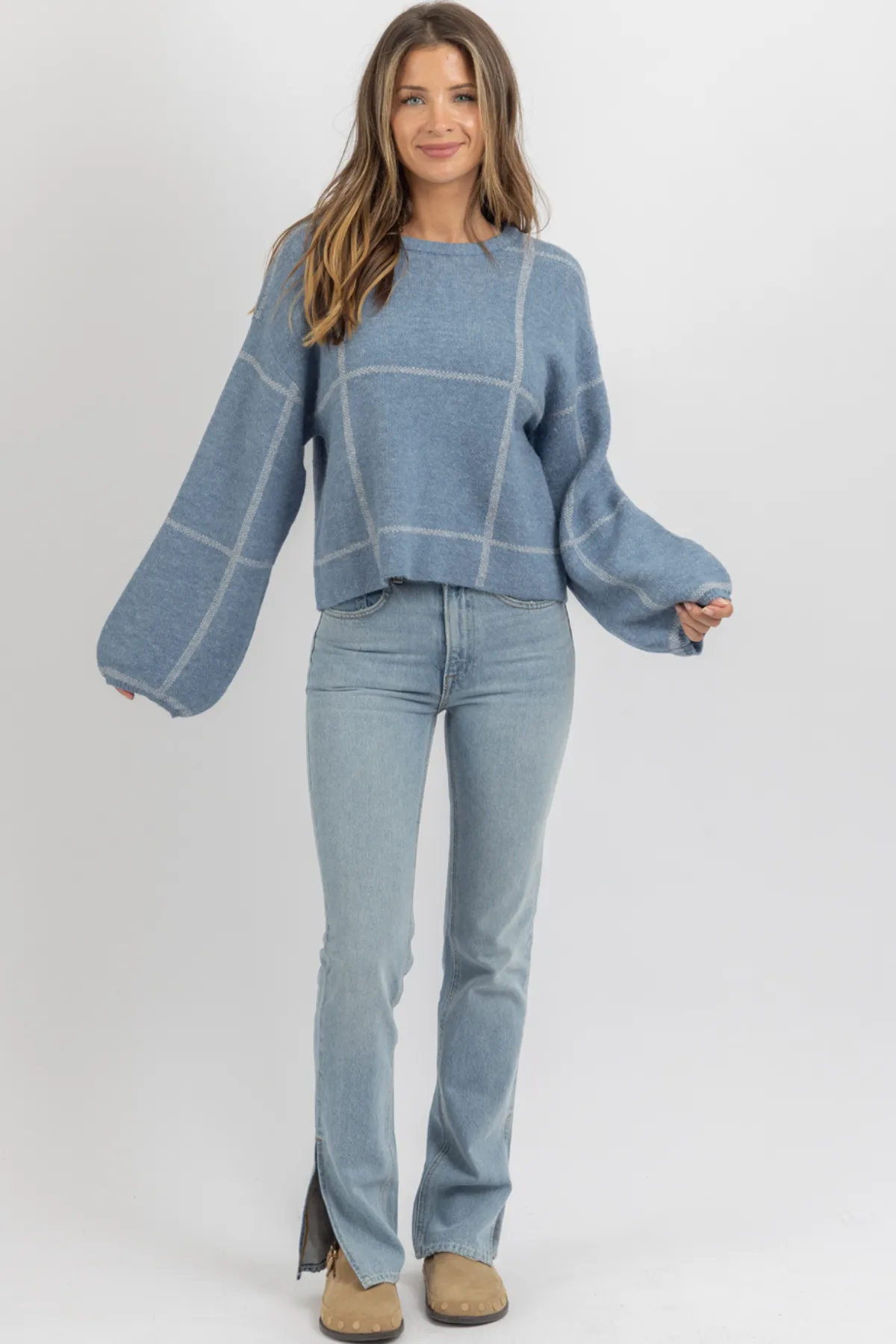 OFF THE GRID BLUE SWEATER