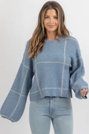 OFF THE GRID BLUE SWEATER