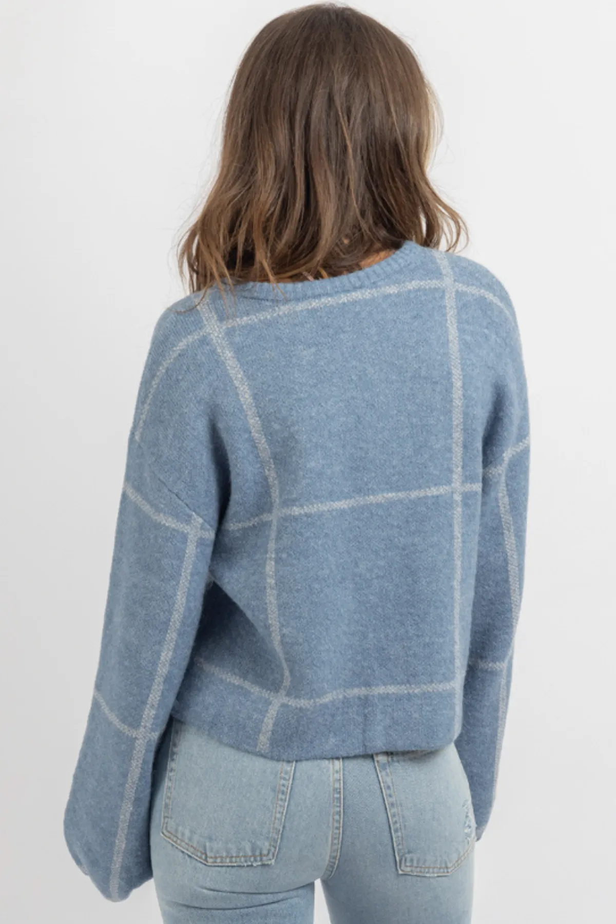 OFF THE GRID BLUE SWEATER