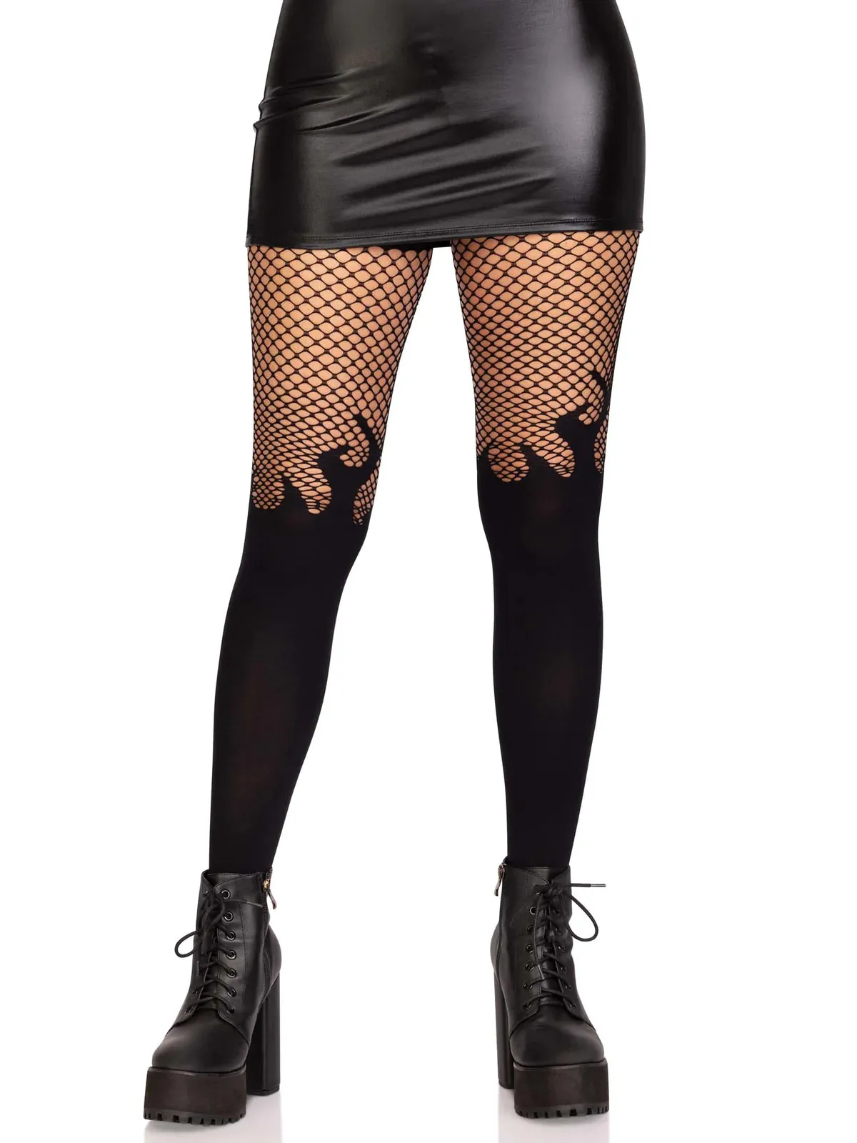 Opaque Flame & Fishnet Tights