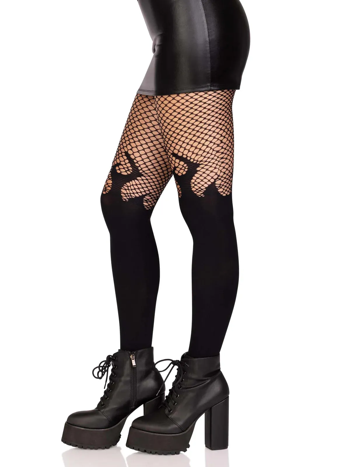 Opaque Flame & Fishnet Tights