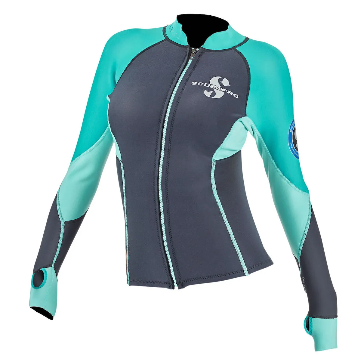 Open Box ScubaPro Women's 1.5mm Everflex Long Sleeve Rash Guard, Teal, Size: XX-Large