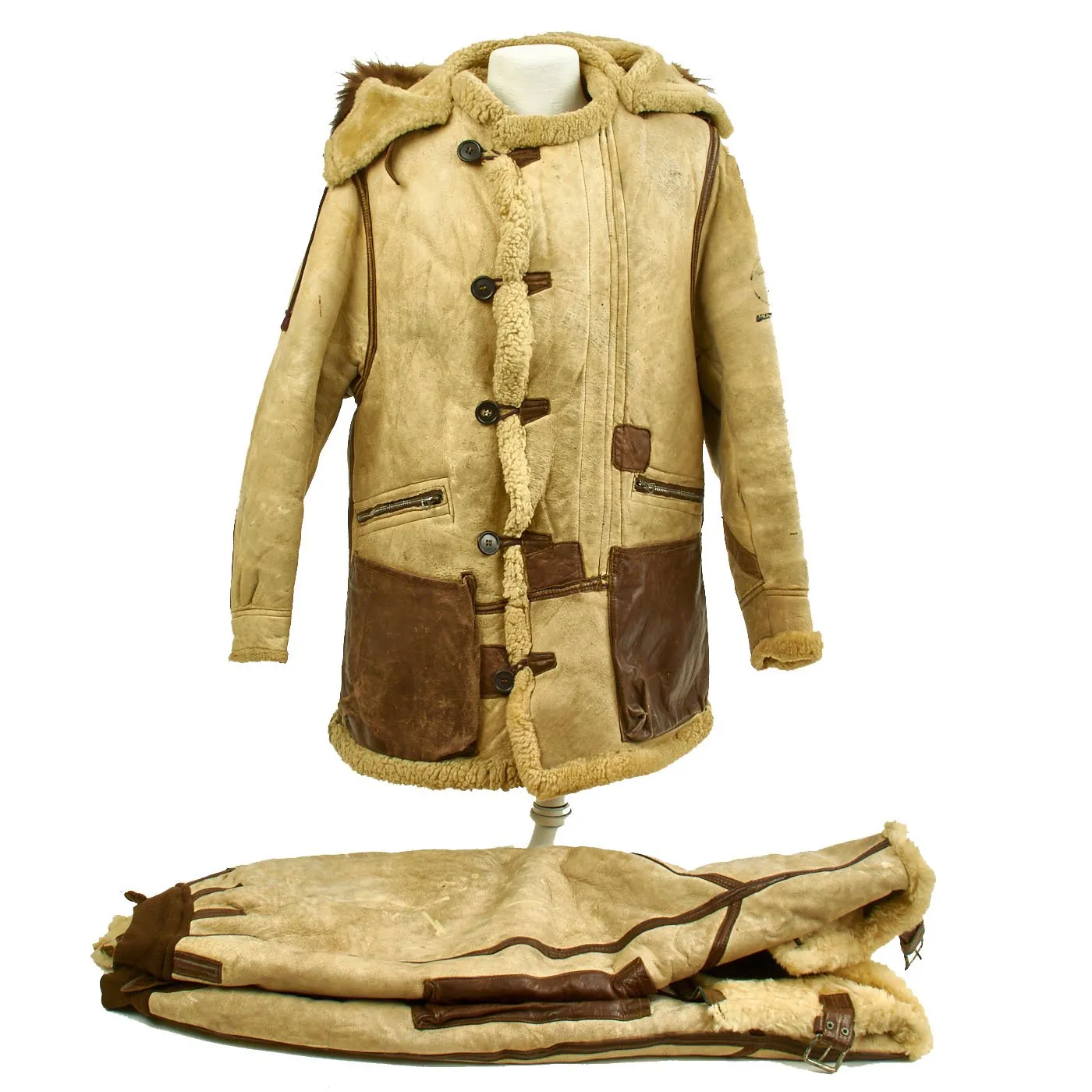 Original U.S. WWII Army Air Force Type B-7 Shearling Jacket with A-6 Pants - High Altitude Cold Weather