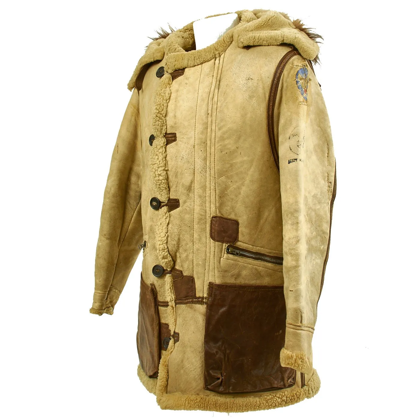 Original U.S. WWII Army Air Force Type B-7 Shearling Jacket with A-6 Pants - High Altitude Cold Weather