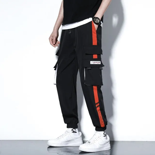 Oversized Men Cargo Pants Streetwear Black Mens Jogging Sweatpants Casual Elastic Waist Harem Pants Male Large Size 5XL