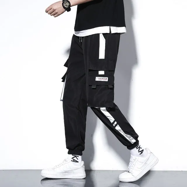 Oversized Men Cargo Pants Streetwear Black Mens Jogging Sweatpants Casual Elastic Waist Harem Pants Male Large Size 5XL