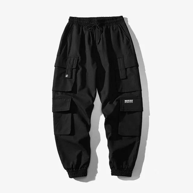 Oversized Men Cargo Pants Streetwear Black Mens Jogging Sweatpants Casual Elastic Waist Harem Pants Male Large Size 5XL