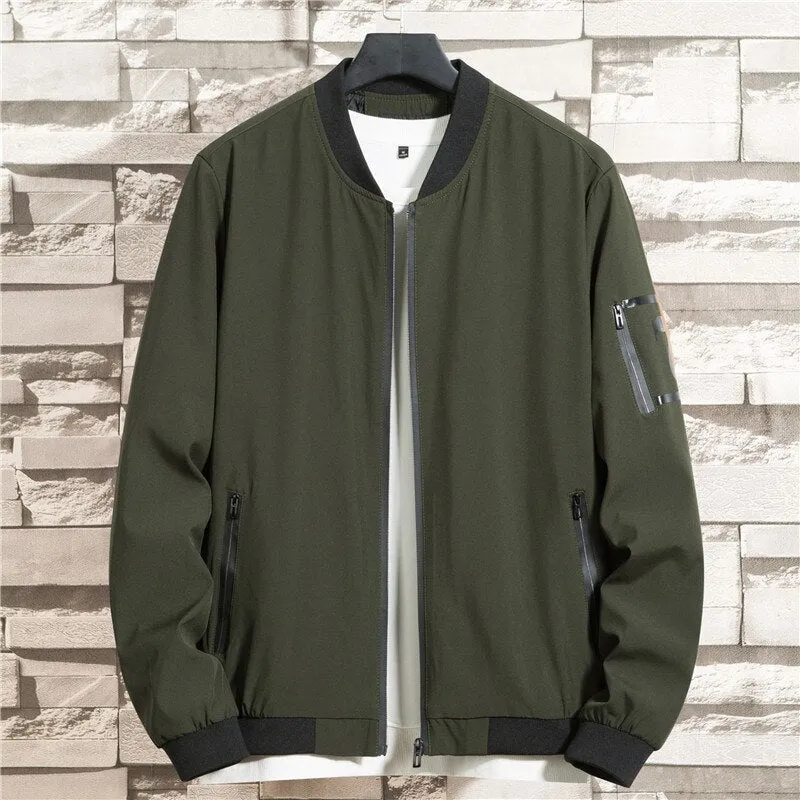 Oversized Men's Spring Bomber Green Printed Male 6XL 8XL 9XL Tactical Retro Jacket Windbreaker Clothing Sweatshirts Coat For Men