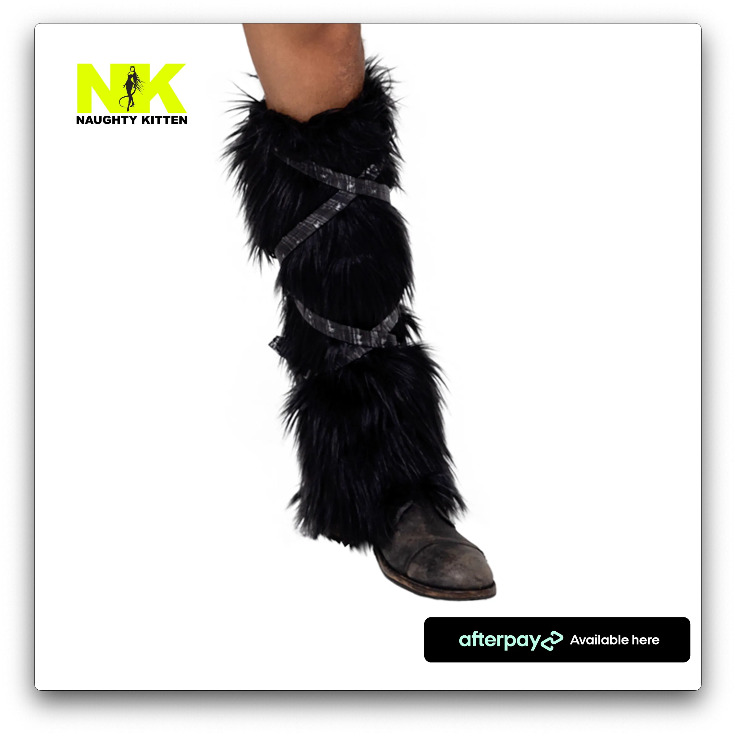 Pair of Black Faux Fur Leg Warmers