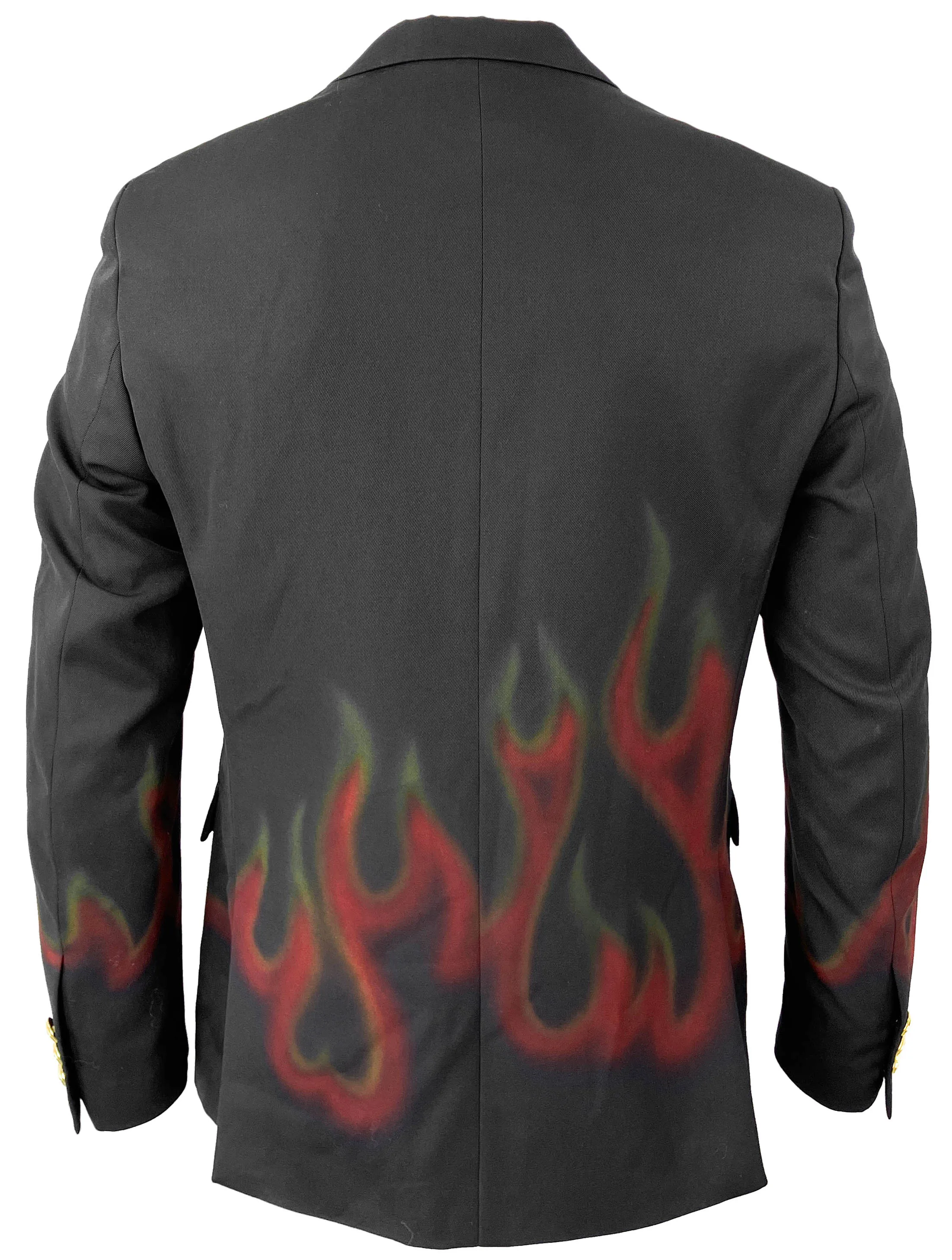 Palm Angels Burning Double Breasted Blazer in Black