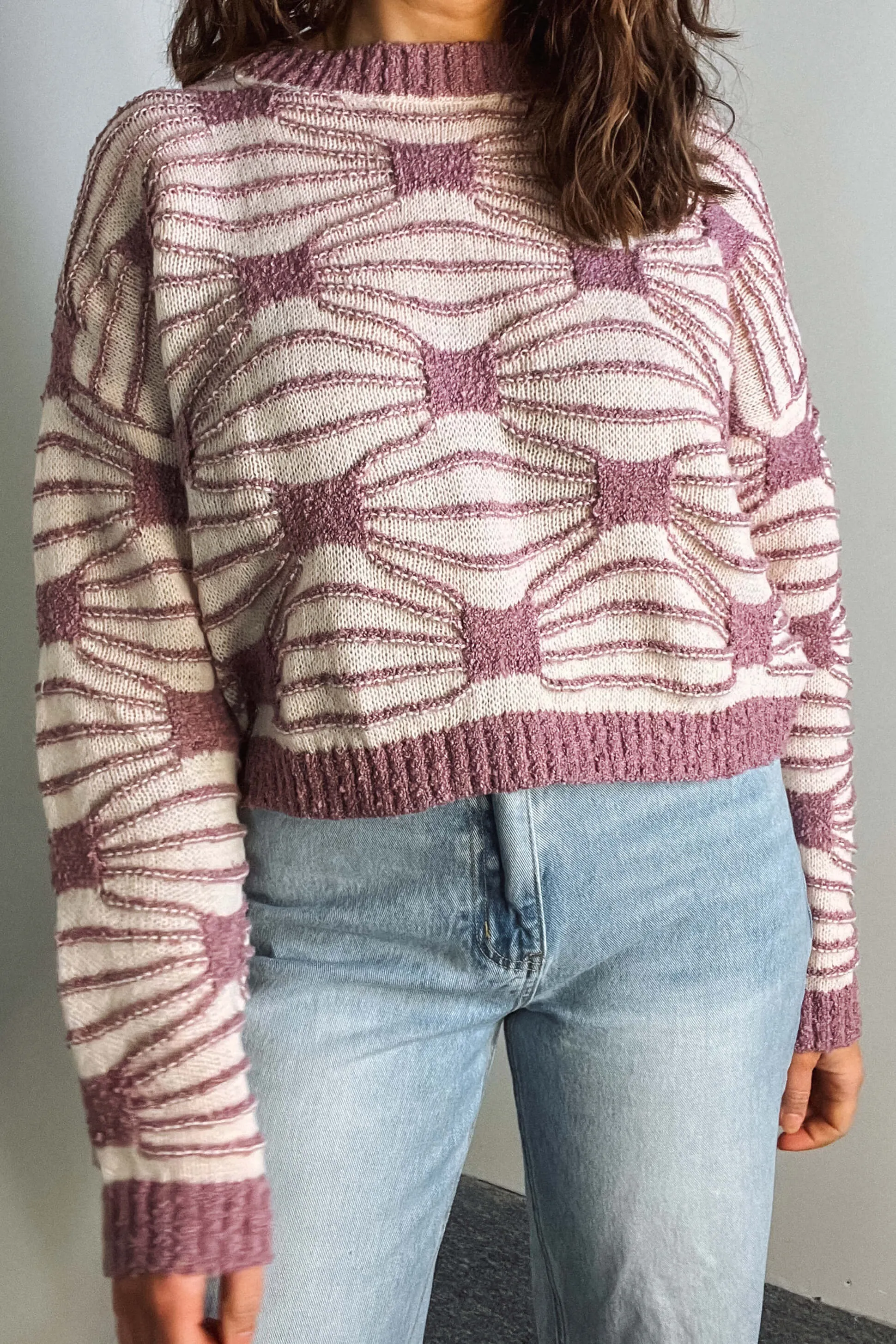 Patterned Crop Sweater