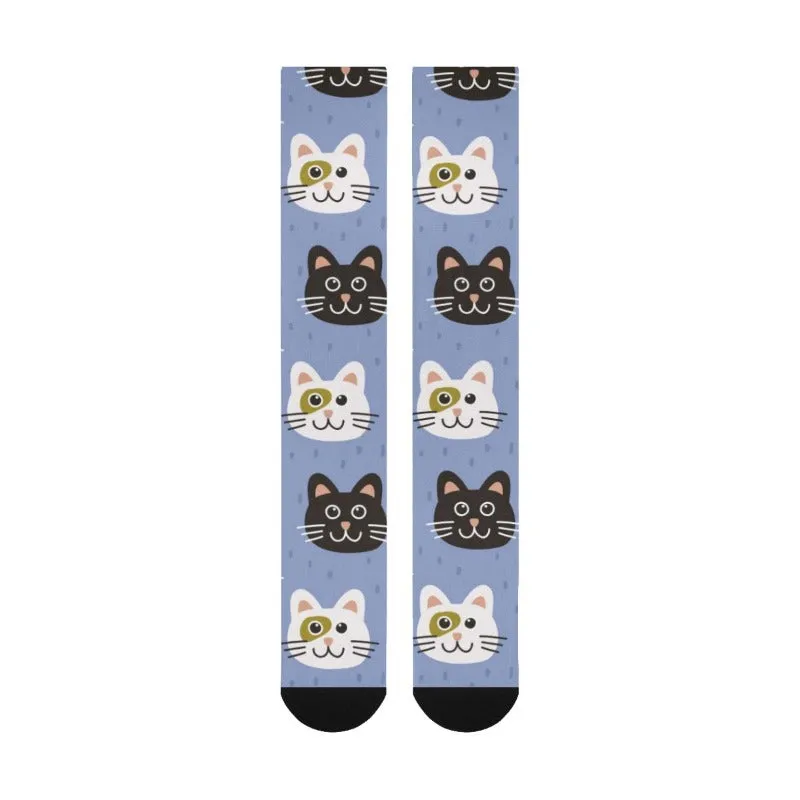 Personalized Over The Calf Unisex Cat Socks Gifts For Cat Lovers