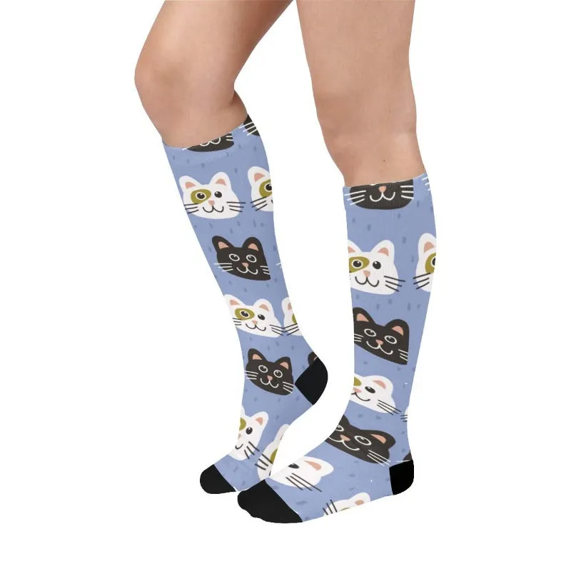 Personalized Over The Calf Unisex Cat Socks Gifts For Cat Lovers