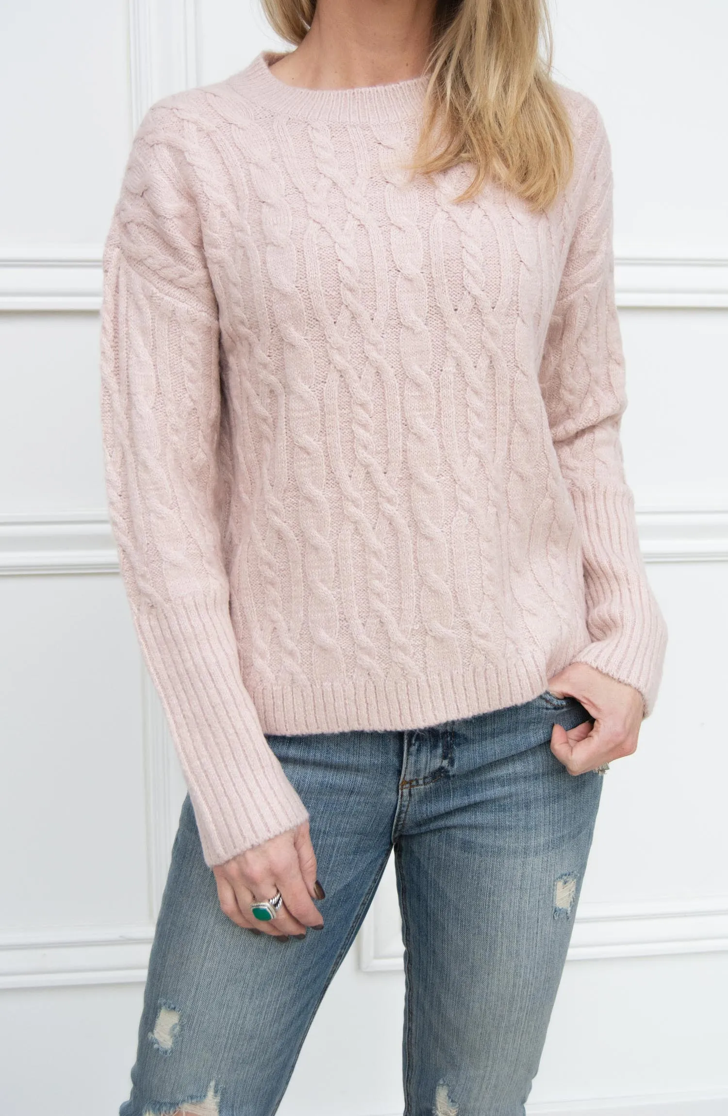 Pinkie Cloud Cable Knit Sweater