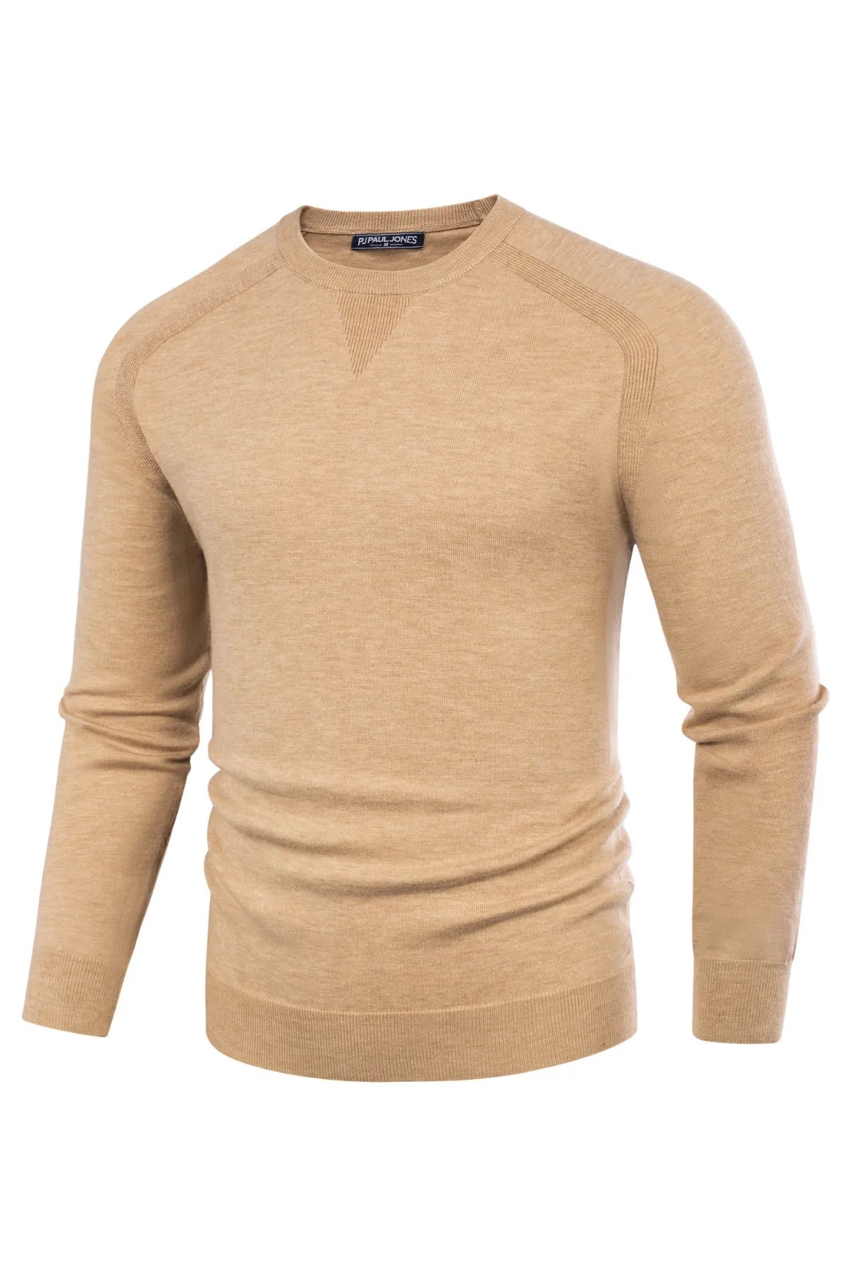 PJ Men's Crewveck Sweaters Casual Crew Neck Sweatshirt Wool Blend Knit Pullovers