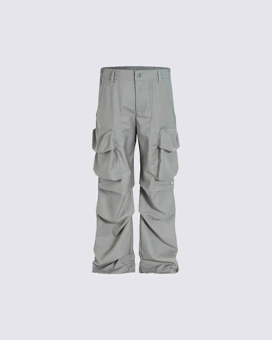 Pleated Multi-Pocket Cargo Pants